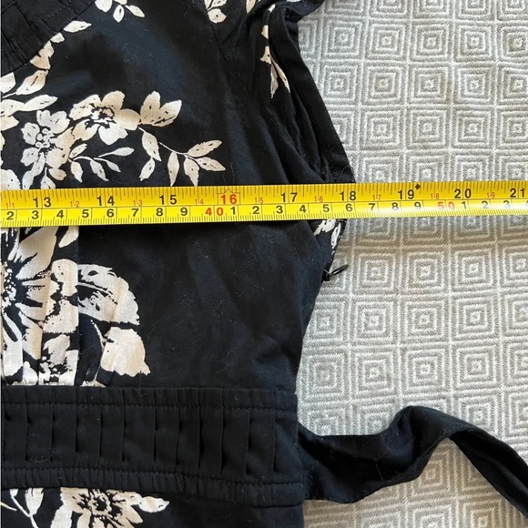 Monsoon Top Womens UK 12 White Black Blouse Shirt Floral Ladies Elegant Cotton - Picture 6 of 9